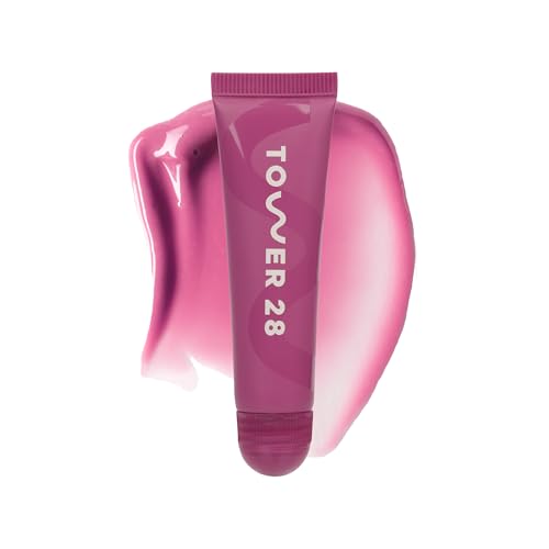 Tower 28 LipSoftie Tinted Lip Balm Treatment - Hydrating Glossy Balm + Overnight Lip Mask with Jojoba Oil + Shea Butter - ...