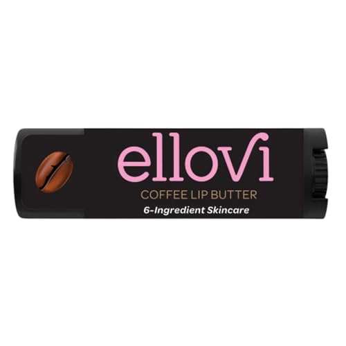 Ellovi Natural Lip Butter Lip Balm - Coffee - Pure Enough to Eat - Made With Just 6 Vegan Ingredients - Moisturizing Lip C...