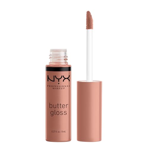 NYX PROFESSIONAL MAKEUP Butter Gloss, Non-Sticky Lip Gloss - Madeleine (Mid-Tone Nude)