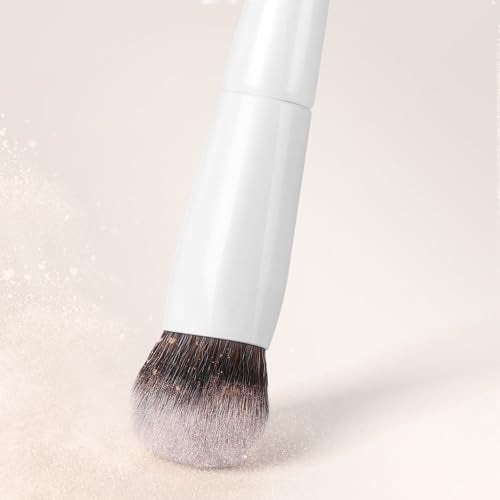 KINGMAS Oval Concealer Brush, Double-ended Kabuki Makeup Brush, Medium Concealer Brush and Small Contour Brush for Beauty ...
