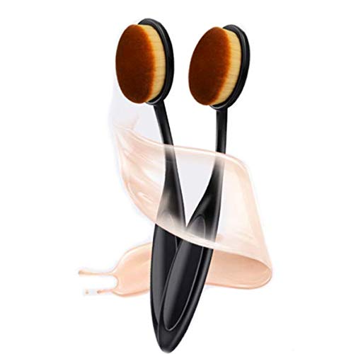 DNHCLL 2 PCS Professional Oval Loose Powder Toothbrush Foundation Makeup Brushes for Blending Liquid, Cream or Flawless Po...