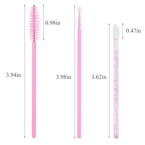 200 PCS Eyelash Extension Supplies Kit include a disposable micro swab brush, eyebrow comb, lip balm brush, mascara brush,...