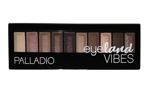 Palladio Eyeland Vibes, Escape to the Tropics, 10 Count Eyeshadow Palette, 5 Curated Palettes, Seductive Nudes to Vibrant ...