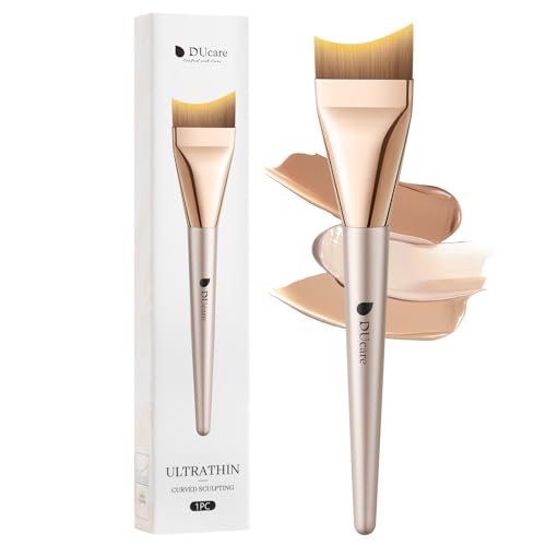 DUcare Flat Foundation Brush for Liquid Makeup, Soft and Fish Tail Shape Bristles for Seamless Application, Ideal for Liqu...