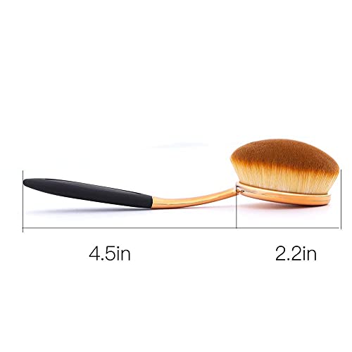 Large Rose Gold Foundation contour Round Toothbrush Oval Makeup Brushes 4pcs