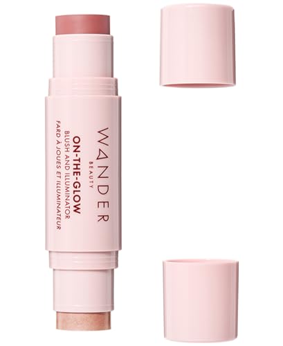 "Wander Beauty On-the-Glow Blush and Illuminator - Bare/Nude Glow - 7-in-1 Hydrating Cream Blush & Highlighting Stick - St...