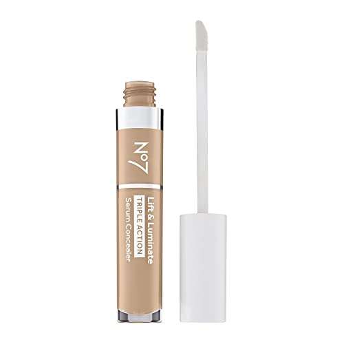 No7 Lift & Luminate Triple Action Serum Concealer - Light - Anti Aging Liquid Concealer Makeup for Blemishes & Dark Circle...