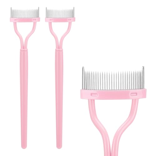 2 Pcs Eyelash Separator Tool Mascara Brushes Eyelash Comb Separator Definer Lash Comb for Combing, Separating Lashes - Lig...