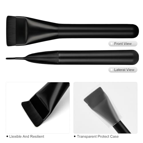 BEAUTYFACTOR Flat Foundation Brush,Korean Makeup Brush Spatula Facial Brush for Liquid Foundation,Premium Face Makeup Brus...