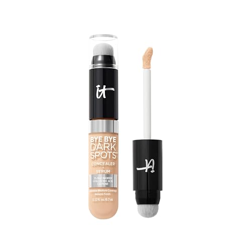 IT Cosmetics Bye Bye Dark Spots Concealer + Brightening Serum – 2% Niacinamide, Hyaluronic Acid & Caffeine - Medium Covera...
