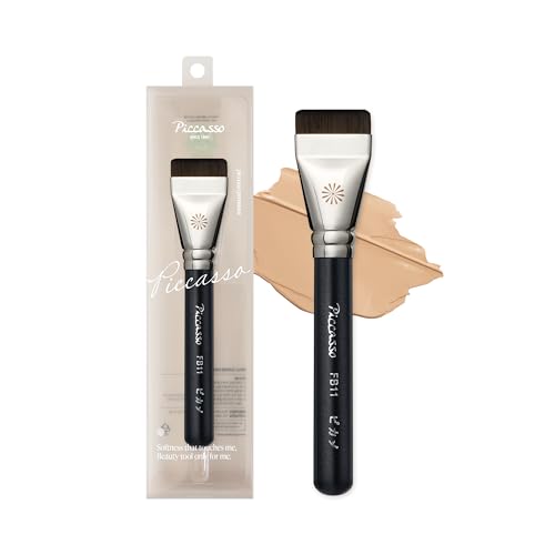 Piccasso Brush FB11 Spatula Brush – Professional Foundation Brush for Liquid Makeup, Flat and Soft Bristles for Seamless A...