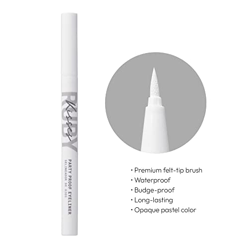 Ruby Kisses Party Proof Eyeliner, Pastel Colors Premium Felt-tip Waterproof Long-lasting Eyeliner (Snow White)