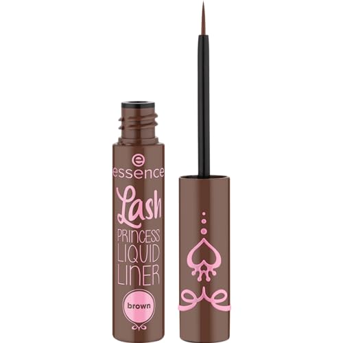 essence | Lash Princess Liner Brown | Smudge Proof, Matte Eyeliner with Ultra-Fine Brush Tip | Vegan & Cruelty Free
