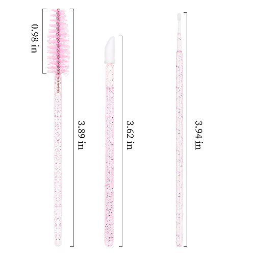 200Pcs Eyelash Extension Supplies Kit,Disposable Lash Spoolies Brushes Micro Swab Brushes Mascara Wand Lip Brushes for Eye...