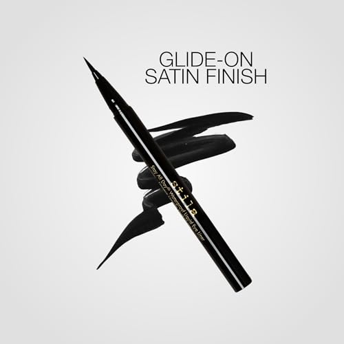 stila Waterproof Liquid Eye Liner, Stay All Day Makeup with Fine Brush Tip Lasting Satin Finish, Smudge-Proof & Transfer-R...