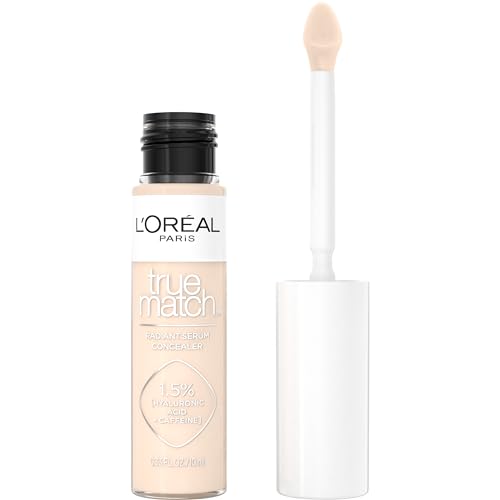 L'Oreal Paris True Match Radiant Serum Concealer, Brightening Under Eye Concealer Make Up with 1.5% Hyaluronic Acid and Ca...