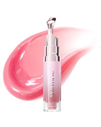 SKINTIFIC Peptide Brightening Lip Serum, Hydrating & Plumping Tinted Lip Gloss, Moisturizing Lip Balm with Polypeptides & ...