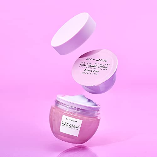 Glow Recipe Plum Plump Hyaluronic Acid Face Cream, Refill - Hydrating, Firming & Plumping Facial Moisturizer for Women & M...