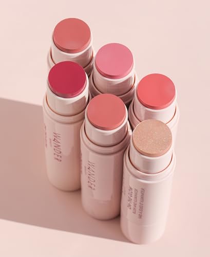 "Wander Beauty On-the-Glow Blush and Illuminator - Bare/Nude Glow - 7-in-1 Hydrating Cream Blush & Highlighting Stick - St...
