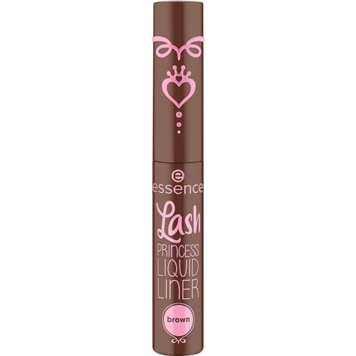 essence | Lash Princess Liner Brown | Smudge Proof, Matte Eyeliner with Ultra-Fine Brush Tip | Vegan & Cruelty Free