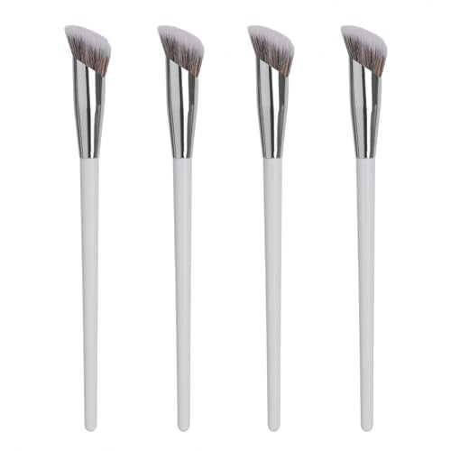 4 Pcs Under Eye Concealer Brushes, Soft Precision Nose Contour Brush Angled Concealer Makeup Brush