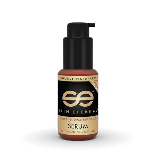 Source Naturals Skin Eternal Serum - Moisturizing Lotion with C-Ester, DMAE, & Liopic Acid- 1.7 Fluid oz