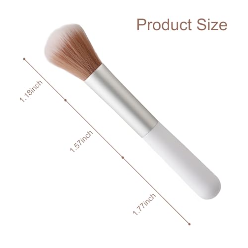 10-Piece Set Fluffy Beauty Makeup Brushes, Portable Blending Brushes with Eyebrow and Powder Application, White Mushroom-D...