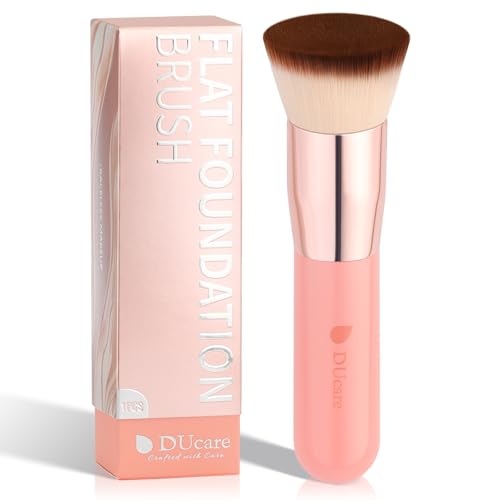 DUcare Flat Top Kabuki Foundation Brush - Premium Makeup Brush for Liquid, Cream, and Powder - Buffing, Blending, and Fac...