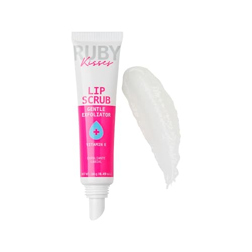 Ruby Kisses Exfoliating Lip Scrub, Gentle Smoothing for Soft Lips, Jojoba & Shea Butter Enriched, Non-Greasy, Hydrating Li...