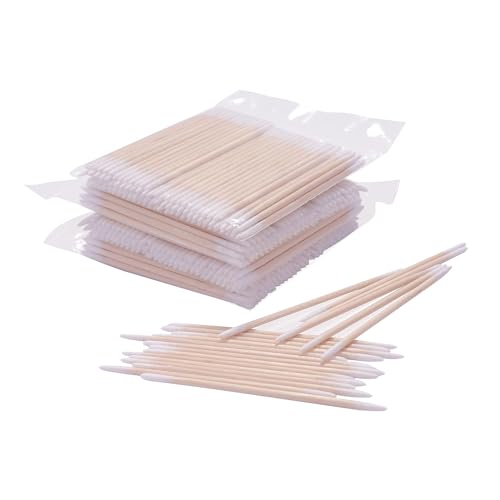 1000pcs Double Side Wood Cotton Swab Microbrush Eyelash Sticks Cleaning Swabs Nails Ear Toothpicks Cosmetic Eye Lash Glue ...