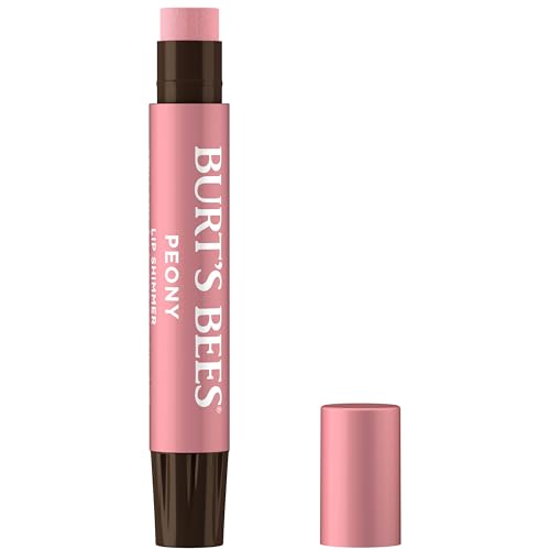 Burt’s Bees Lip Shimmer Peony; Warm, Luminescent Color; High Impact, Instant Moisture; with Shea and Cocoa Butters; 100% N...