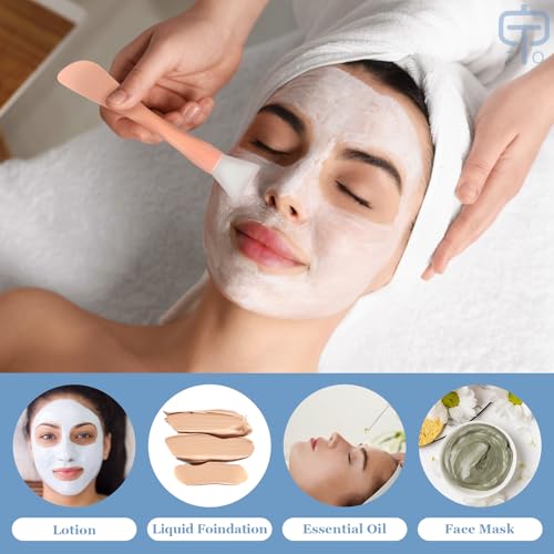 2Pcs Foundation Brush, Premium Angled Makeup Brush Blending for Liquid, Cream, Powder. Dual-Use Silicone Mask Brush, Upgra...