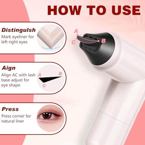 2 Pcs Gel Eyeliner Pencil Set, 2025 New Foldable Eyeliner Stamp for Perfect Wings, Waterproof Eyeliners Tool, Smudge Proof...