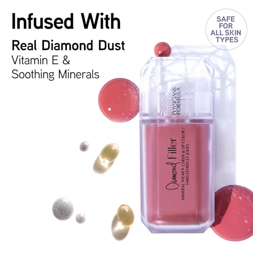 Physicians Formula Mineral Wear®Diamond Filler Cheek & Lip Color, Serum-to-Cream Multi-Use Liquid Blush Formula, Plumps & ...