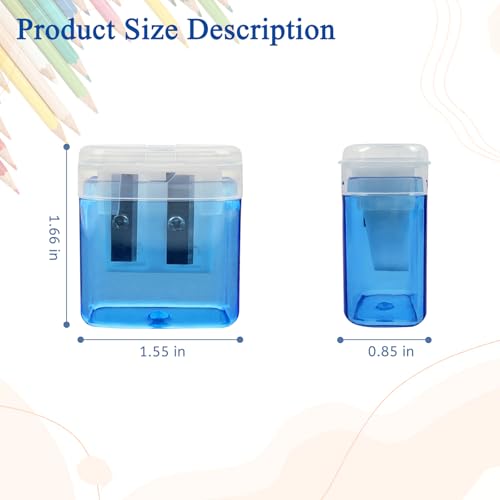 ZUFECY 6 Pack Dual Hole Pencil Sharpener with Debris Chamber, Child-Safe Manual Sharpener for School Office Home Art Suppl...