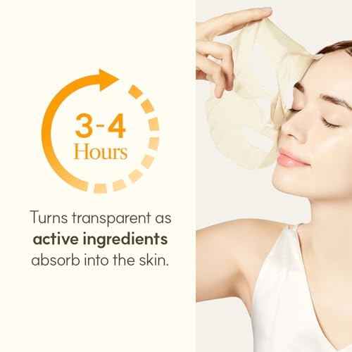 THE FACE SHOP Vita-Toning Vegan Collagen Face Mask, Korean Glass Skin Essential, Hydrogel Mask for Moisturizing & Skin Ela...