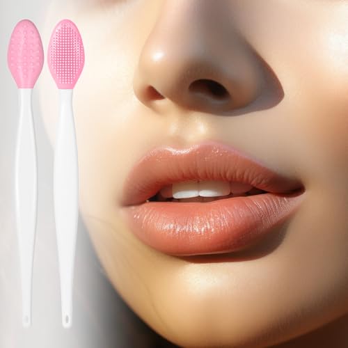10 Pcs Silicone Lip Scrub Brush, Double Sided Lip Exfoliating Brushes Nose Clean Blackhead Removal Pore Scrubber Face Clea...
