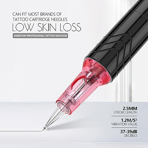 Ambition Rotary Tattoo Machine with 2.5mm Stroke Coreless Motor Slim Short Permanent Makeup Tattoo Gun Professional Cartri...