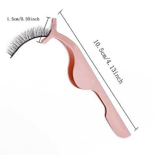 2PCS False Eyelashes Applicator Tool Lash Tweezers for Eyelash Clasters Stainless Steel Remover Clip Curved Lash Extension...