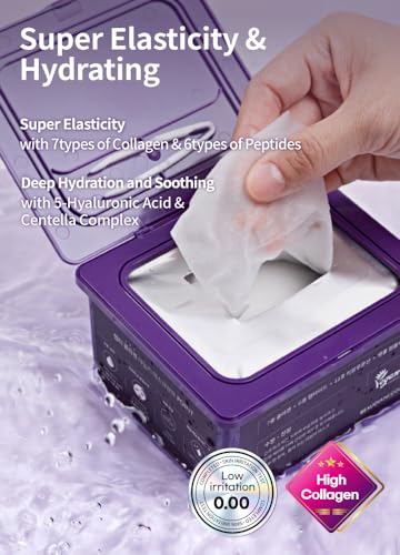 BEAUDIANI Pepti Collagen Daily Sheet Mask (31 Count) – Hydrating & Firming Face Mask with 7 Collagens, 6 Peptides & Hyalur...