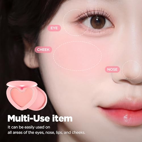 lilybyred Luv Beam Cheek Balm | Heart-Shaped Korean Cream Blush, Semi-Matte Finish, Long-Lasting, Blendable & Buildable, S...