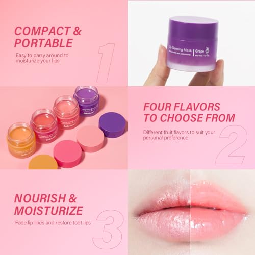 Sleeping lip mask, Nourish & Hydrate Lip Mask With Vitamin C, Antioxidants, Lip Balm, Lip Skin Care, Improve Lip Color, Re...