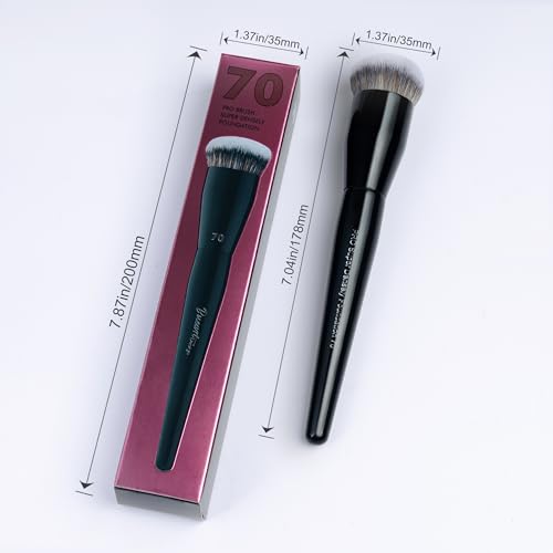 Professional Super Dense Foundation Buffing Brush 70, Black Handle with Soft Short Bristles for Powder and Liquid Makeup A...