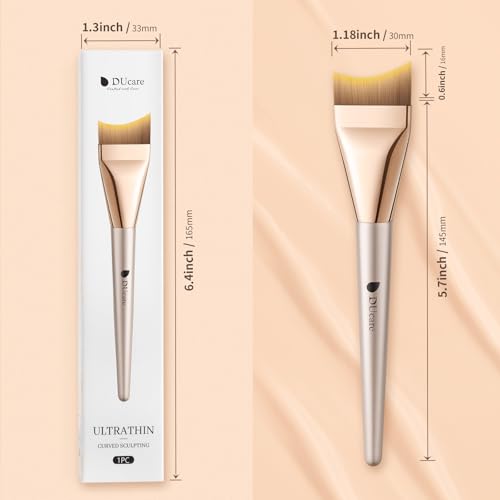 DUcare Flat Foundation Brush for Liquid Makeup, Soft and Fish Tail Shape Bristles for Seamless Application, Ideal for Liqu...
