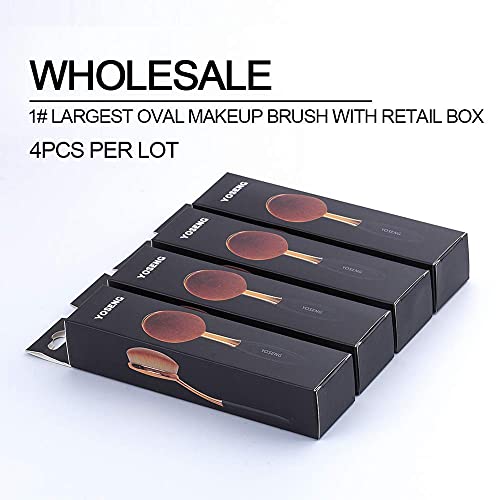 Large Rose Gold Foundation contour Round Toothbrush Oval Makeup Brushes 4pcs
