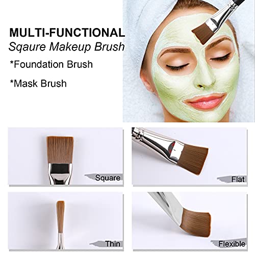 ENERGY Square Foundation Brush for Liquid Cream Makeup Professional Flat Face Mask Brush for Facial Premium Soft Synthetic...