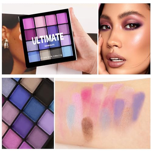 Boobeen Colorful Eyeshadow Palette Makeup-16 Colors, Matte and Glitter Eyeshadow, Bright Eyeshadow palettes, Blendable, Ea...