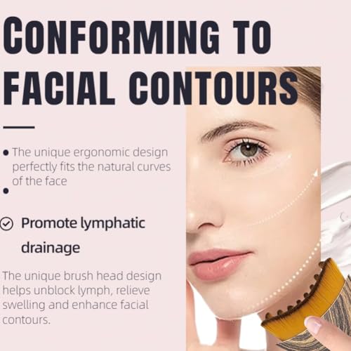 1/2 PCS Lymphatic Contour Face Brush for Sculpting – Anti-Puffiness, Detox & Lift, Improves Skin Glow & Absorption (1 Pcs ...