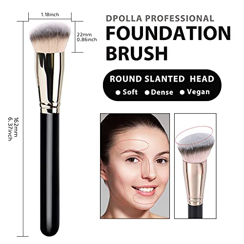 Makeup Brushes DPOLLA Pro Foundation Brush and Flawless Concealer Brush Perfect for Any Look Premium Luxe Hair Contour Bru...