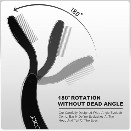 docolor Foldable Eyelash Comb 2 PCS Separator Folding Lash Comb Eyebrow Mascara Applicator Eyelash Definer Arc Designed Co...